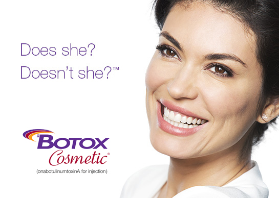 Does she? Doesn't she? Botox Cosmetic ad.