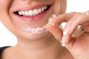 adult woman with Invisalign
