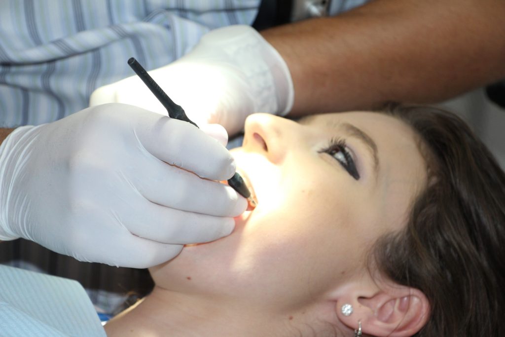 Woman in dentist's chair