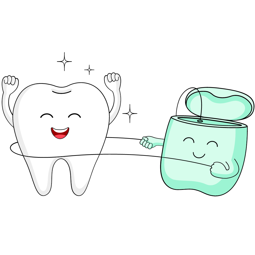 Cute animated flossing drawing